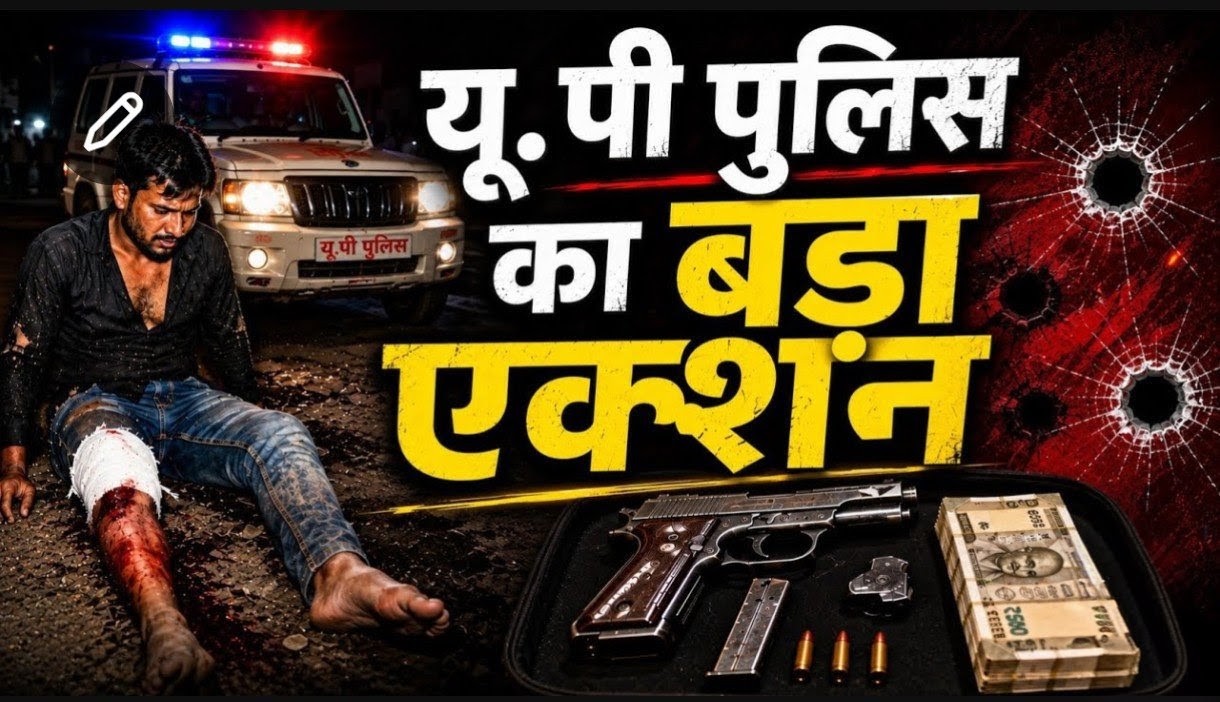 बुलंदशहर: सिकन्द्राबाद पुलिस और शातिर बदमाश के बीच भीषण मुठभेड़, अपराधी गिरफ्तार